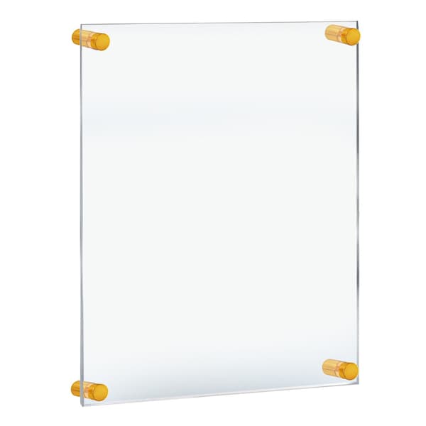 Floating Acrylic Wall Frame with Gold Stand Off Caps